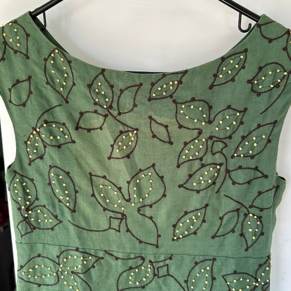 Lafayette 148 Vintage Embroidered Linen Midi Dress - Picture 6 of 6